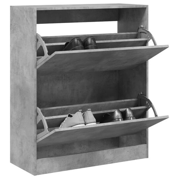 vidaXL Shoe Cabinet Concrete Grey 80x34x96.5 cm Engineered Wood