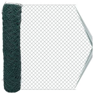 vidaXL Chain Link Fence Green 2 x 20 m Steel