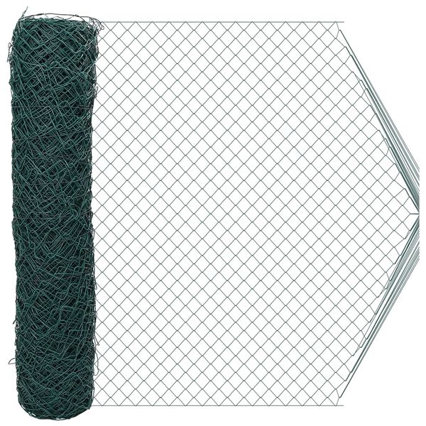 vidaXL Chain Link Fence Green 2 x 20 m Steel