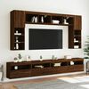 vidaXL TV Wall Cabinet with LED Lights Brown Oak 60x30x40 cm