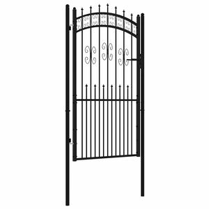 vidaXL Fence Gate KAMPEN with Spear Top Black 103x175 cm Steel