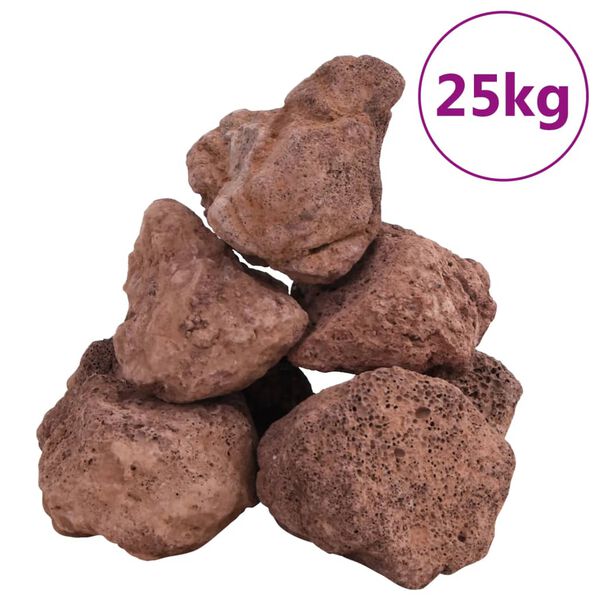 vidaXL Volcanic Rocks 25 kg Red 10-30 cm
