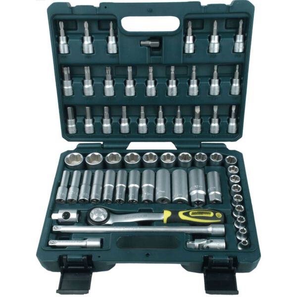 Br&uuml;der Mannesmann 61 Piece Ratcheting Socket Spanner Set 3/8" 2045