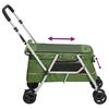vidaXL Folding Dog Stroller Green 100x49x96 cm Linen Fabric