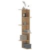 vidaXL Wall Corner Shelf Artisian Oak 36.5x36.5x140 cm Engineered Wood