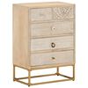 vidaXL Chest of Drawers 55x30x76 cm Solid Wood Mango and Iron