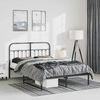 vidaXL Metal Bed Frame without Mattress with Headboard Black 150x200cm