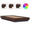 vidaXL Bed Frame with LED Lights without Mattress Brown Oak 90x200cm