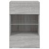 vidaXL TV Wall Cabinet with LED Lights Grey Sonoma 40x30x60.5 cm