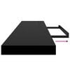 vidaXL Floating Wall Shelves 2 pcs Black 120x23.5x3.8 cm MDF