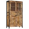 vidaXL Highboard 100x40x175 cm Solid Rough Wood Mango