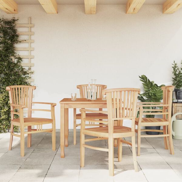 vidaXL 5 Piece Garden Dining Set Solid Wood Teak