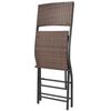 vidaXL 5 Piece Folding Outdoor Dining Set Steel Poly Rattan Brown