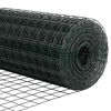 vidaXL Fence with Post Green 0.6 x 50 m Steel and PVC