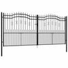 vidaXL Fence Gate KAMPEN with Spear Top Black 394.5x172 cm Steel
