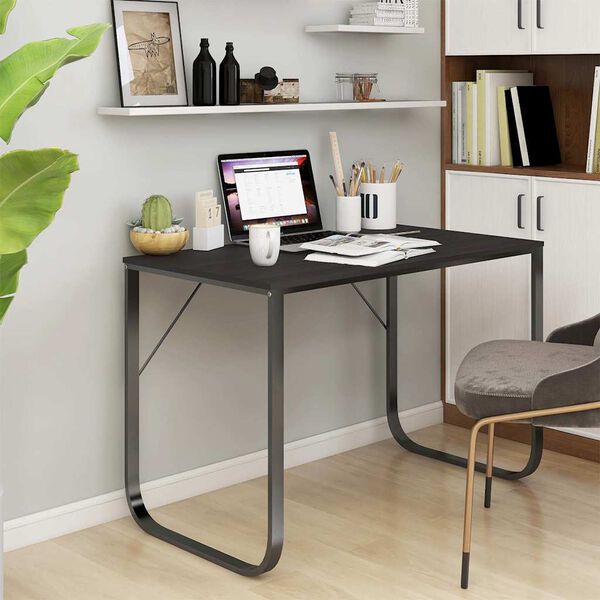 vidaXL Computer Desk Black 110x60x73 cm Engineered Wood