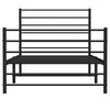 vidaXL Metal Bed Frame without Mattress with Footboard Black 80x200cm