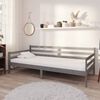 vidaXL Day Bed without Mattress Grey Solid Wood Pine 90x200cm