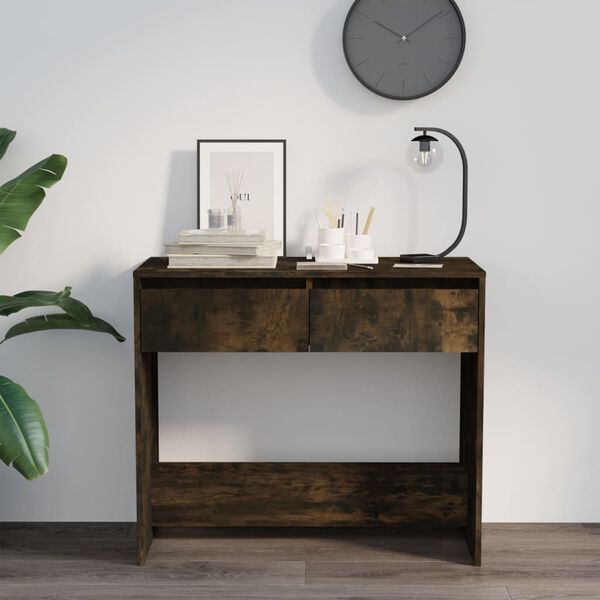 vidaXL Console Table Smoked Oak 89x41x76.5 cm Engineered Wood