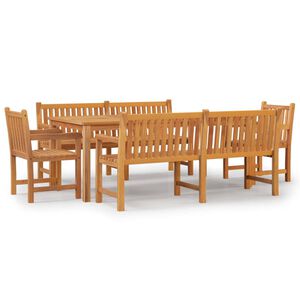 vidaXL 5 Piece Garden Dining Set Solid Wood Teak