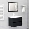 vidaXL 2 Piece Bathroom Furniture Set Black Engineered Wood