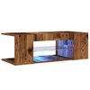 vidaXL TV Cabinet with LED Lights Old Wood 90x39x30 cm Engineered Wood