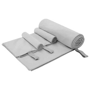 vidaXL Sports Towel Set 3 pcs Grey 210 x 100 cm