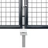 vidaXL Mesh Garden Gate Galvanised Steel 300x150 cm Grey