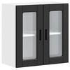 vidaXL Kitchen Wall Cabinet with Glass Door Porto Black