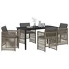 vidaXL Garden Dining Set 5 pcs Grey Powder-Coated Steel