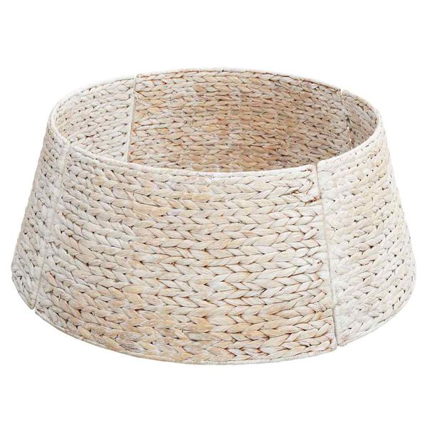 vidaXL Christmas Tree Collar White 60 x 60 x 22 cm Water hyacinth