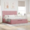 vidaXL Ottoman Bed with Mattresses Pink 160x200cm Velvet