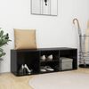 vidaXL Shoe Storage Bench High Gloss Black 105x35x35 cm Engineered Wood