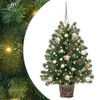 vidaXL Artificial Christmas Tree with 150 LEDs Green 95 cm PE and PVC