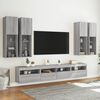 vidaXL 7 Piece TV Wall Cabinet Set with LED Lights Grey Sonoma