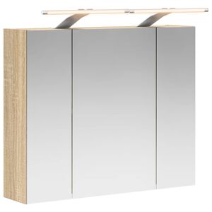 vidaXL Bathroom Mirror Cabinet Sonoma Oak 60 x 14.5 x 50 cm