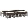 vidaXL 13 Piece Garden Dining Set with Cushions Brown Poly Rattan