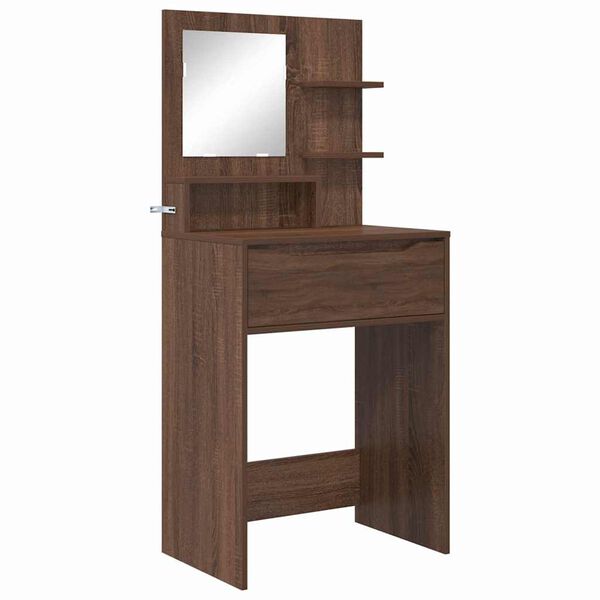 vidaXL Bedroom Dressing Tables with Shelf Brown Oak 80 x 39.6 x 135 cm