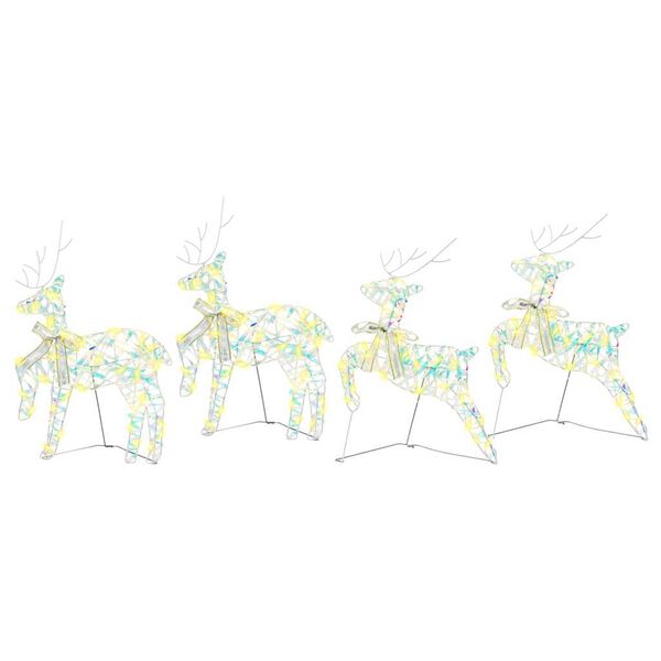 vidaXL LED Reindeers with 80 LEDs 4 pcs Multicoulur PET