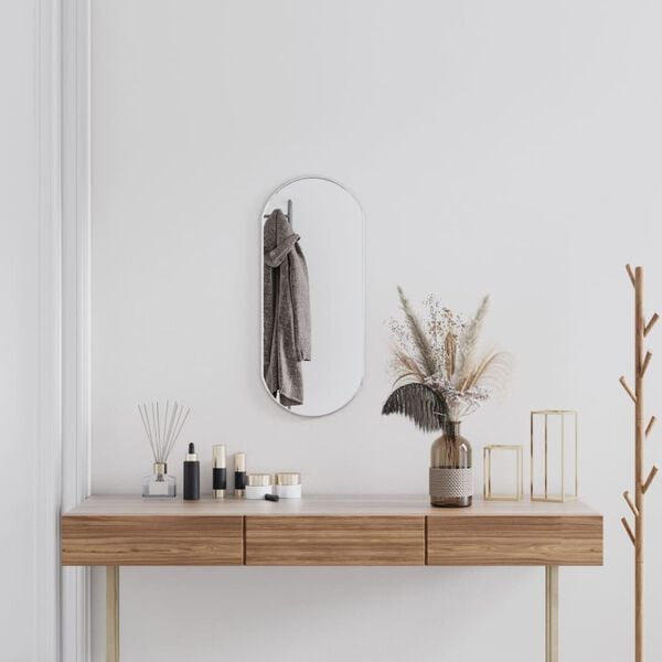 vidaXL Wall Mirror Silver 70x30 cm Oval