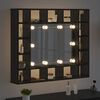 vidaXL Mirror Cabinet Black Oak 91 x 15 x 76.5 cm Engineered Wood