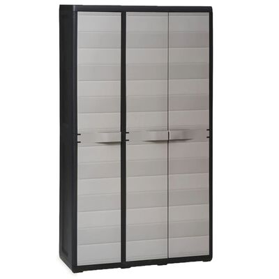 undefined | vidaXL Garden Storage Cabinet with 4 Shelves Black and Grey
