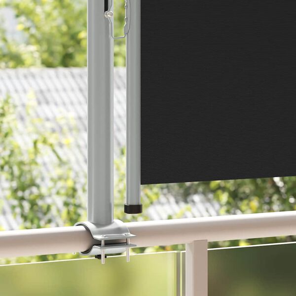 vidaXL Patio Retractable Side Awning 80x300 cm Black
