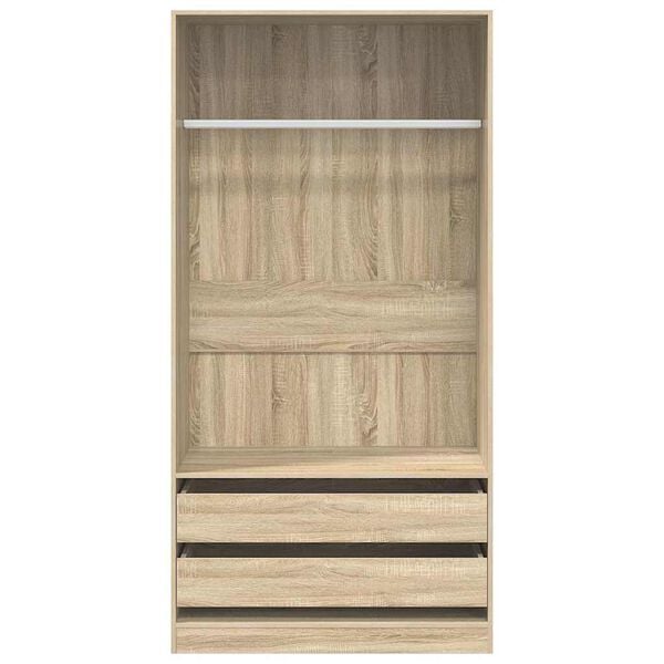 vidaXL Wardrobe Sonoma Oak 100x50x200 cm Engineered Wood