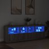 vidaXL Sideboard with LED Lights Grey Sonoma 202x37x67 cm