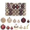 vidaXL Christmas Baubles 100 pcs Champagne and Brown 3 / 4 / 6 cm