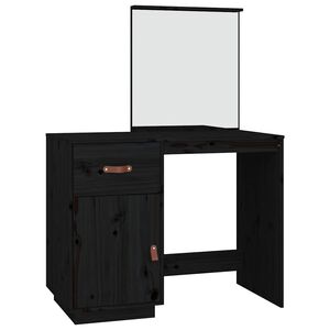 vidaXL Dressing Table Black 95x50x134 cm Solid Wood Pine