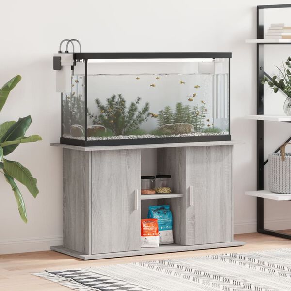 vidaXL Aquarium Stand Grey Sonoma 101x41x58 cm Engineered Wood