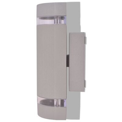 vidaXL Outdoor Semi-Cylindrical Up and Down Wall Sconce Grey Aluminium