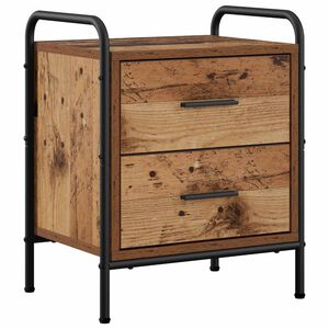 vidaXL Bedside Cabinet Old Wood 40 x 30 x 50 cm Engineered Wood